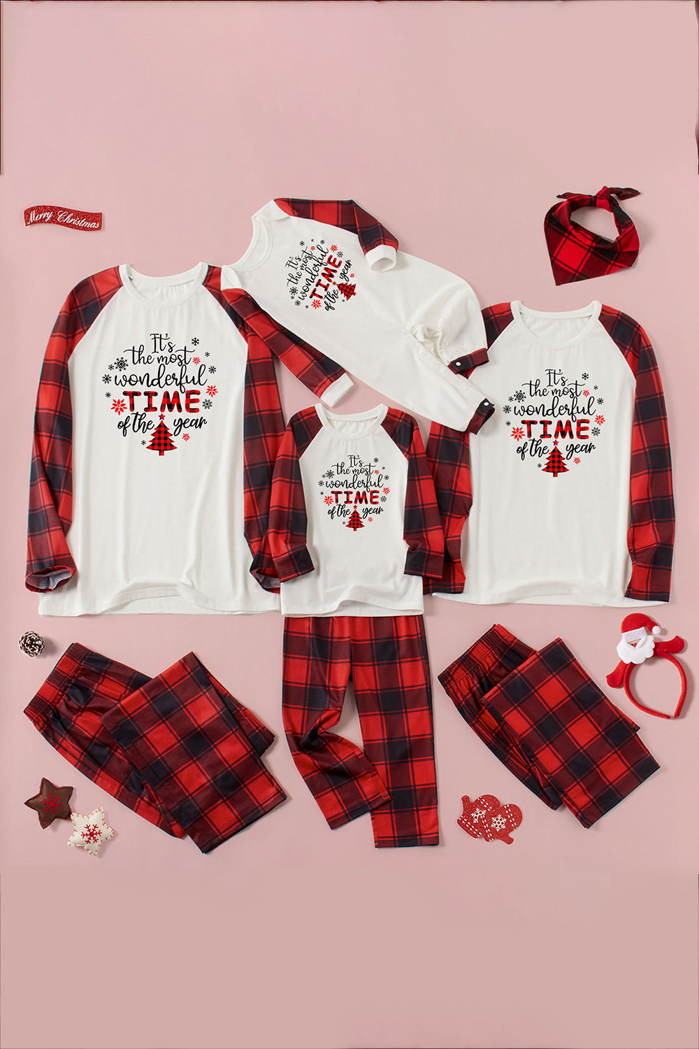 Slogan Graphic Top and Plaid Pants Set