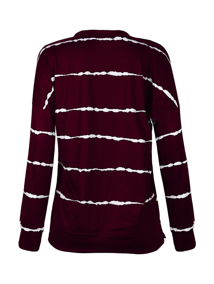 Striped Round Neck Sweatshirt