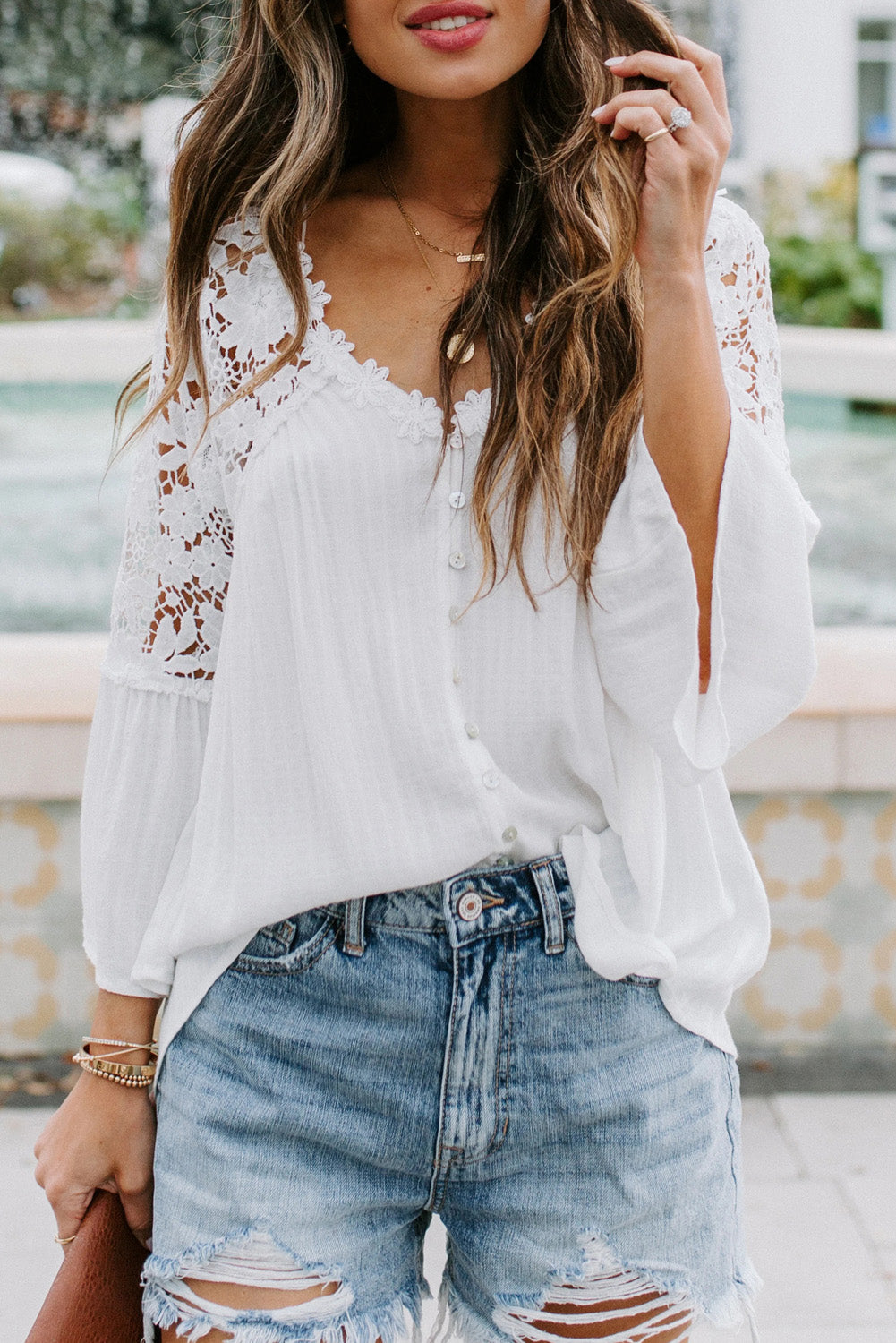 Color Block V-Neck Knitted Tank