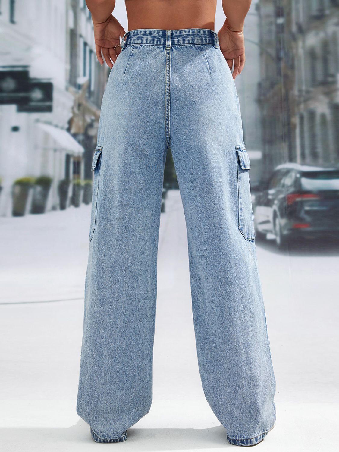 Pocketed Long Jeans