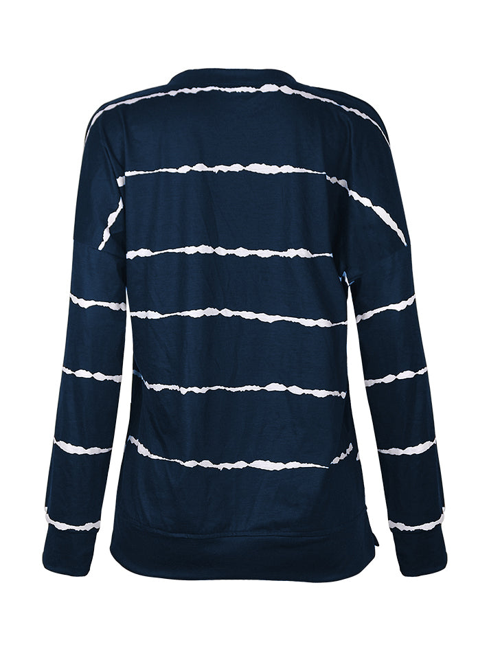 Striped Round Neck Sweatshirt