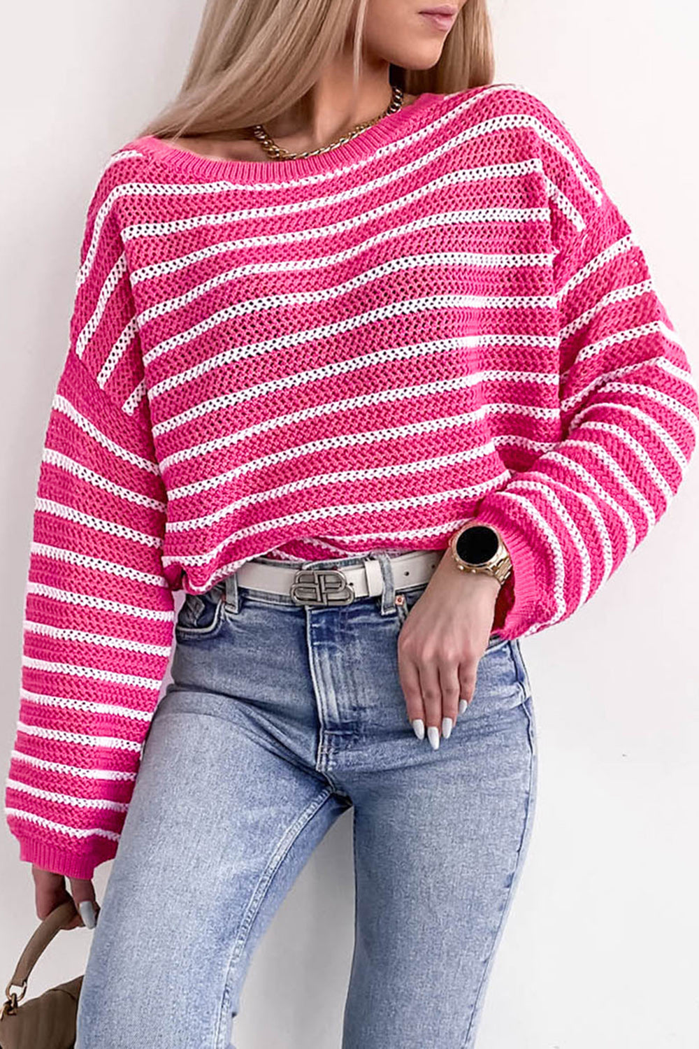 Striped Drop Shoulder Sweater