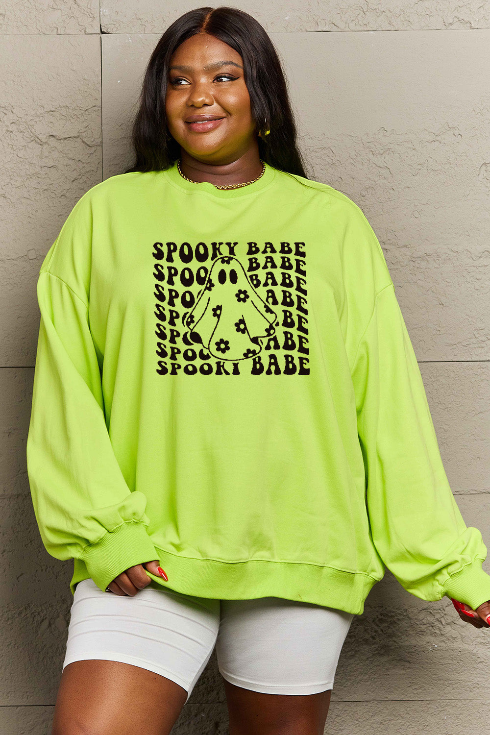 Simply Love Full Size SPOOKY BABE Graphic Sweatshirt