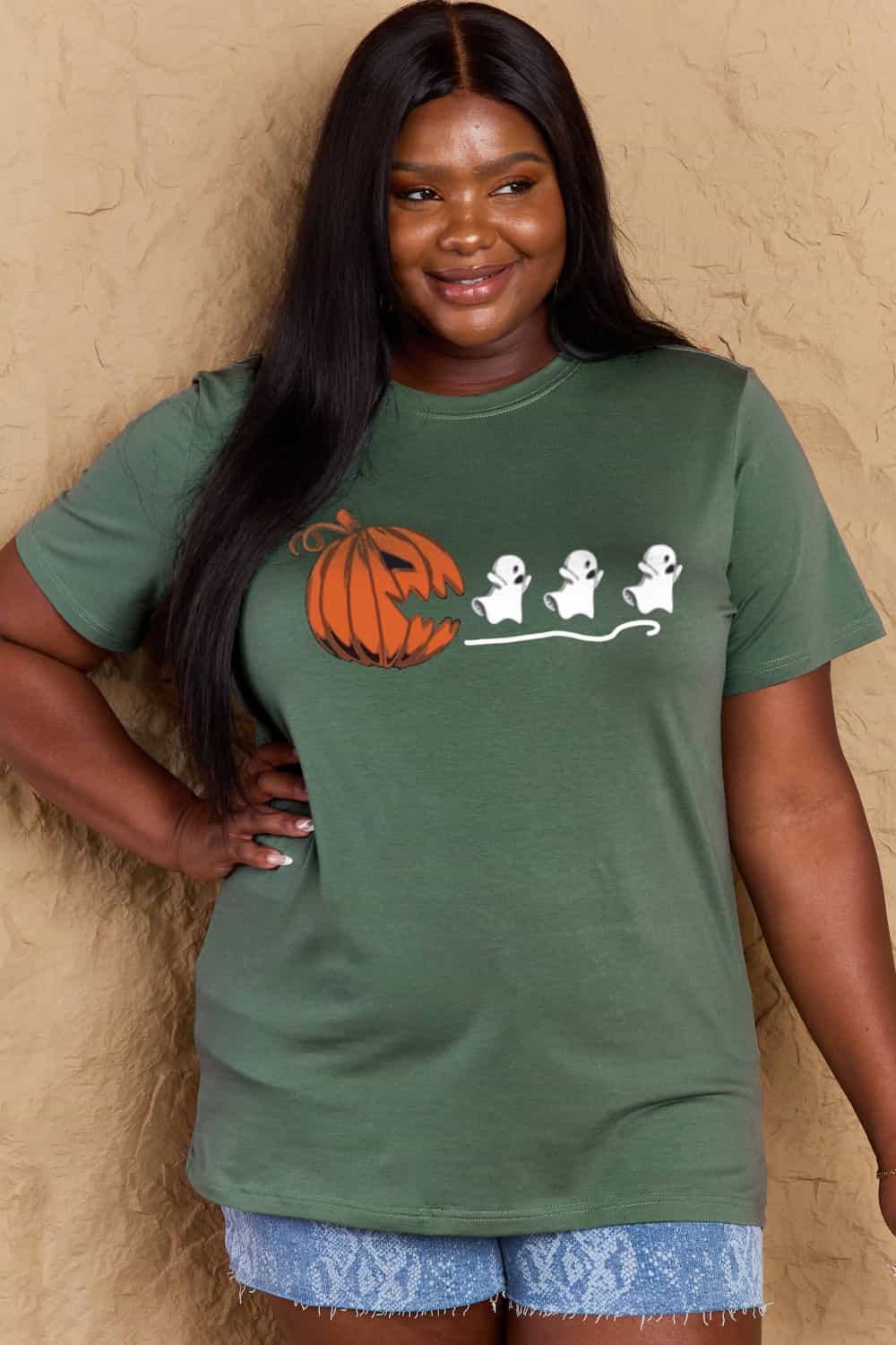 Simply Love Full Size Jack-O'-Lantern Graphic Cotton T-Shirt