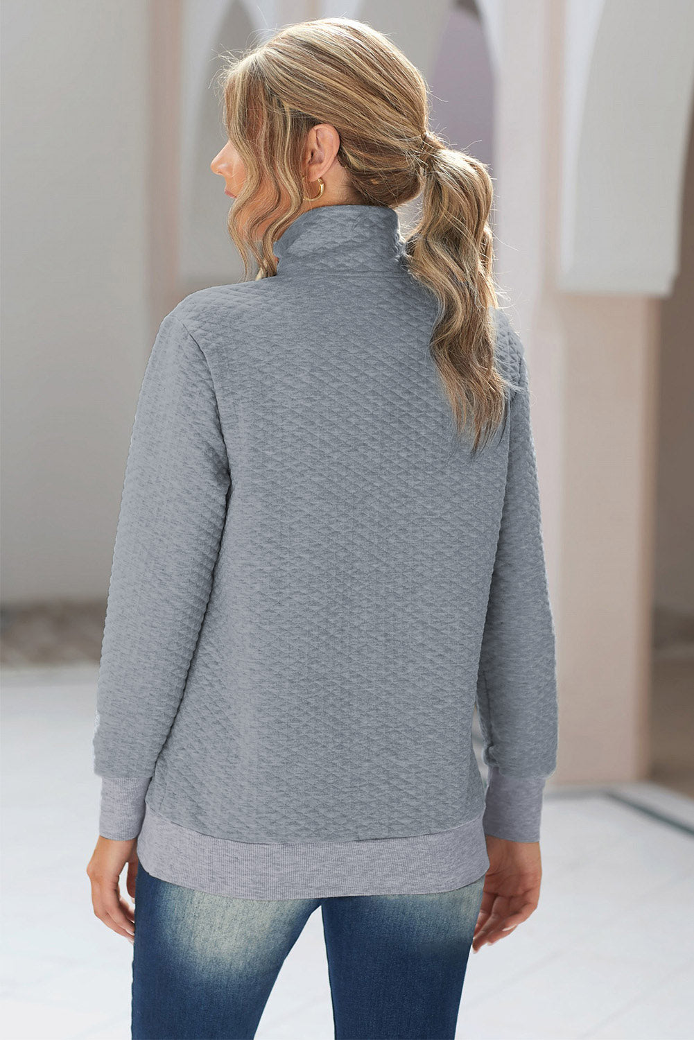 Collared Neck Long Sleeve Top