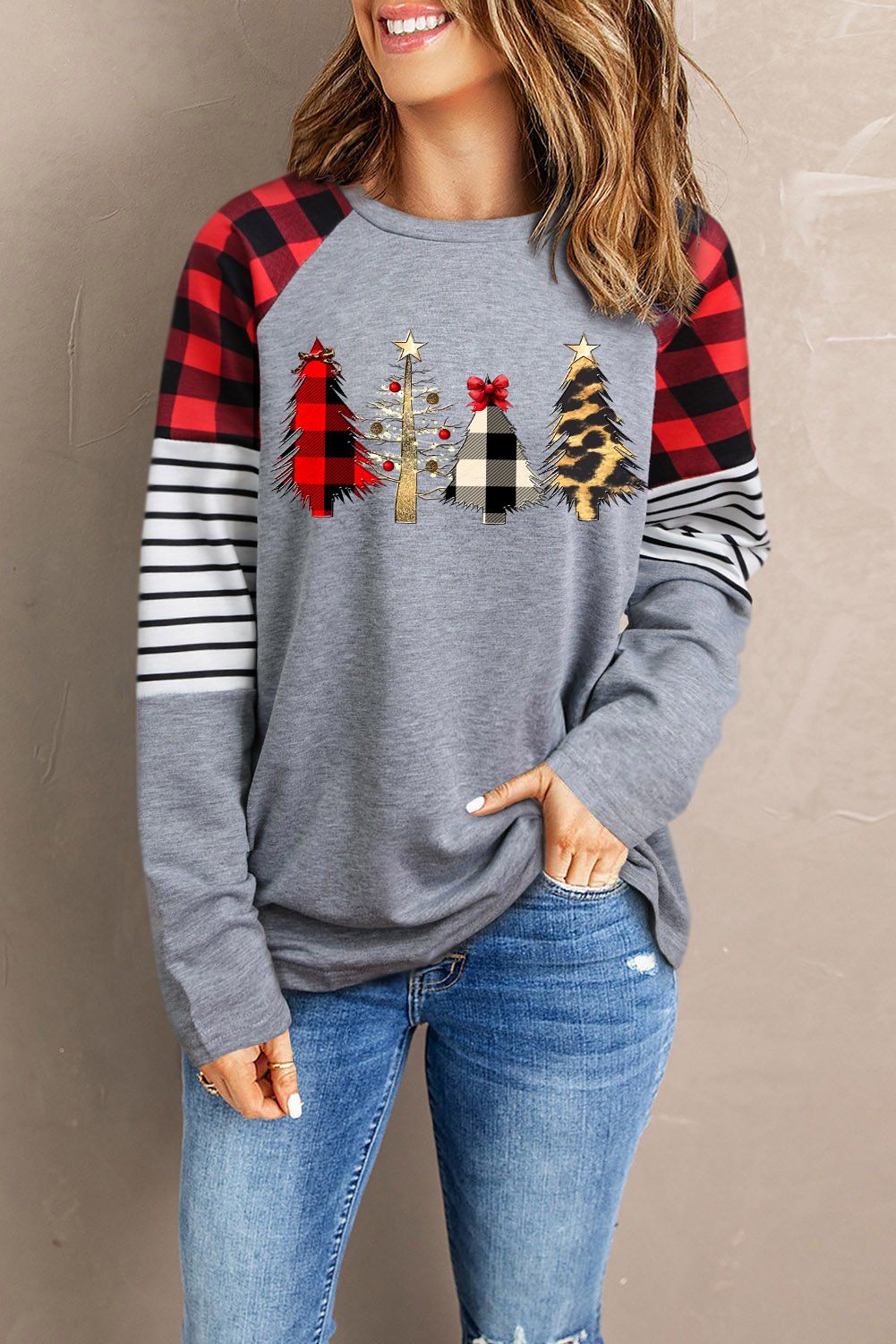 Christmas Tree Graphic Long Sleeve T-Shirt