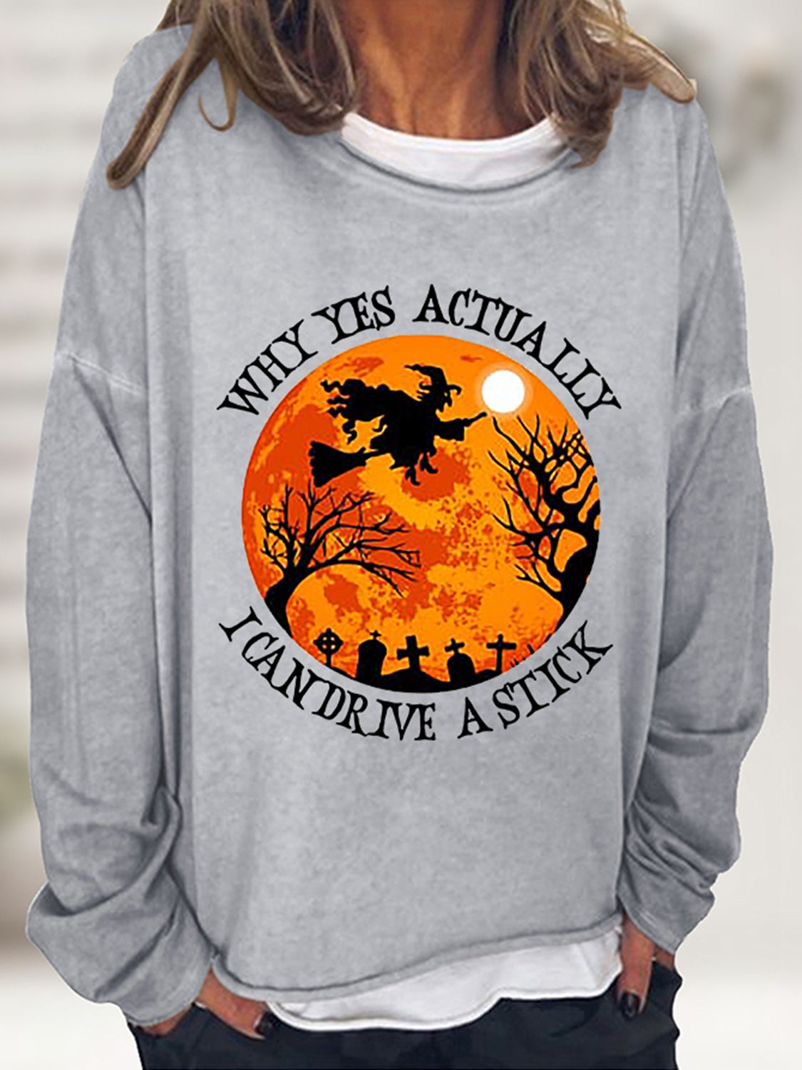 Full Size Graphic Round Neck Sweatshirt