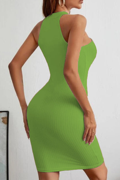 Lace-Up Sleeveless Pencil Dress