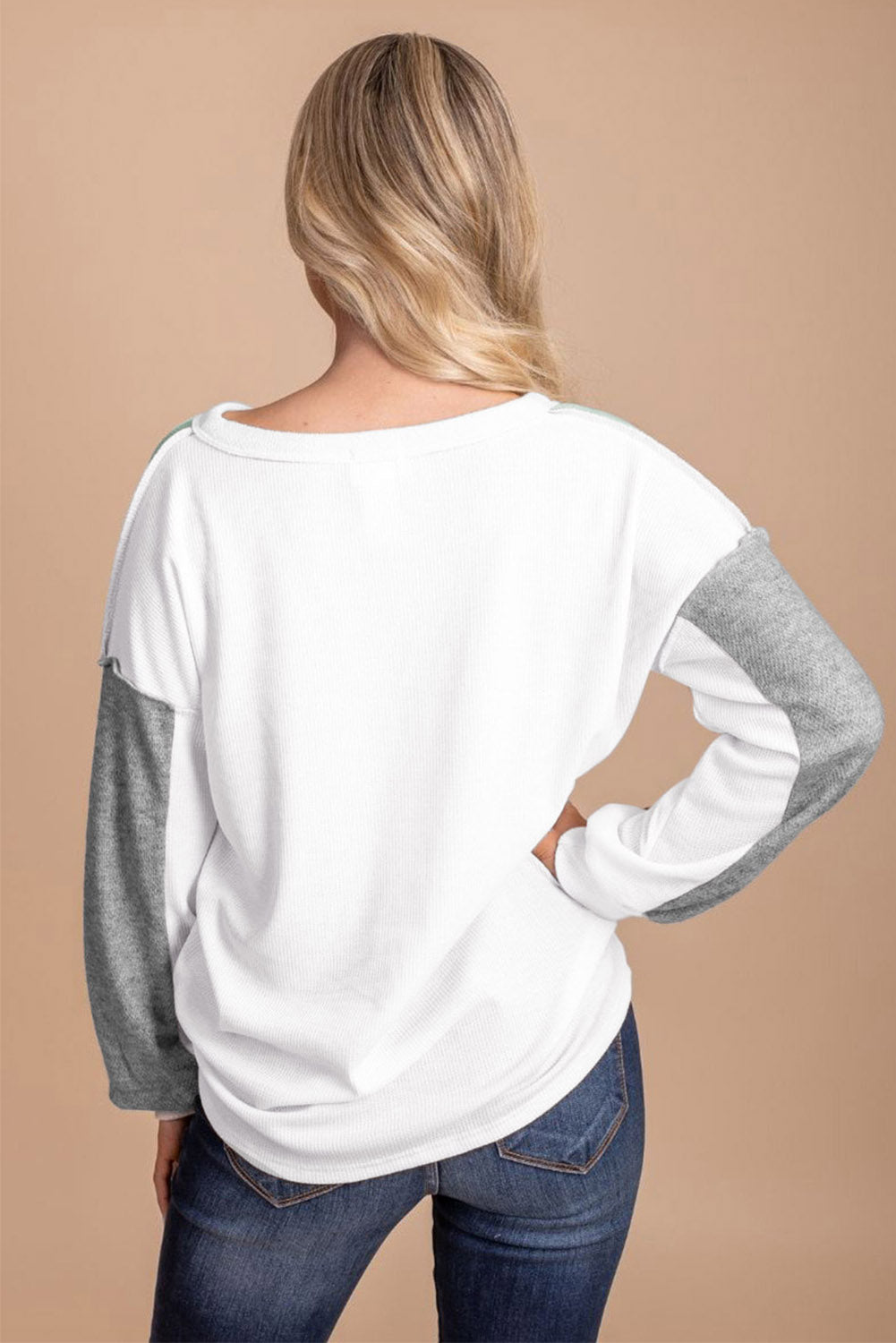 Decorative Button Drop Shoulder Top