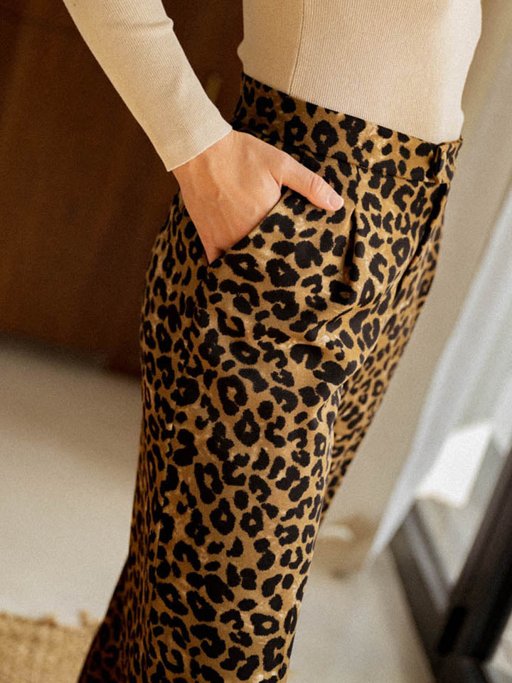 Leopard Wide Leg Pants