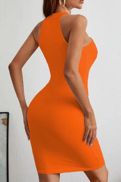 Lace-Up Sleeveless Pencil Dress